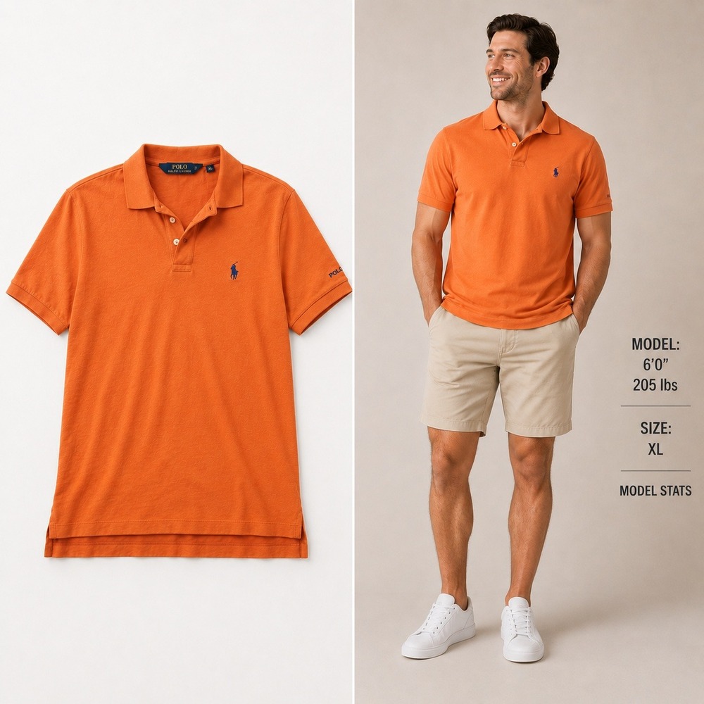 Polo Golf‎ Ralph Lauren Orange Pima Cotton Polo Shirt XL Glade Springs Mens